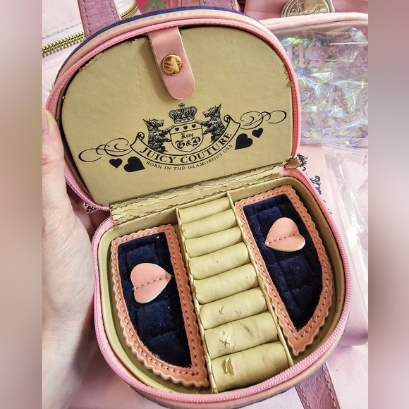 *SOLD* Vintage Juicy Couture Navy & Pink Mini Travel Case - Picture 2 of 3